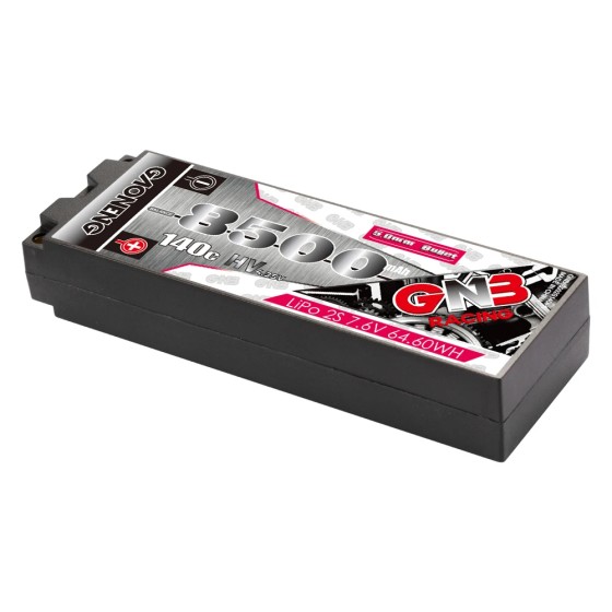 NEW GNB GAONENG 8500MAH 2S HV 7.6V 140C RC LiPo Battery Racing Car Hard Case 5mm 5.0mm Bullet 1:10 1/10 Scale LiHV High Voltage